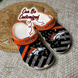 Personalized D.Broncos American Flag Clog Shoes