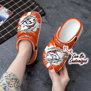 Personalized D.Broncos Football Ripped Claw Clog Shoes